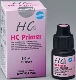 Thanks to its innovative monomer composition, the primer penetrates or infiltrates the matrix of a hybrid-ceramic material, ensuring strong micromechanical retention between primer