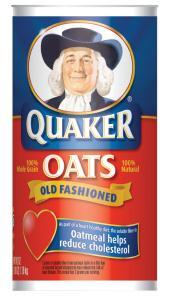 QUAKER OLD FASHIONED OATS ½ cup (40 g.) Serving Size 1/2 cup dry (40 g) Servings Per Container see table Cereal Alone With 1/2 cup of Vit.