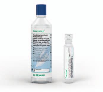 Prontosan Wound Irrigation Solution Properties Ready-to-use colourless solution for irrigation and wound bed preparation to remove coatings before further treatment is carried out Based on betaine