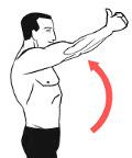 the good arm to support the operated arm and lift it straight above your head.