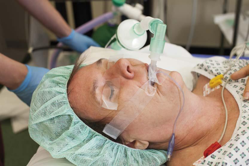 Or, you can breathe a mixture of anaesthetic gases and oxygen through the light plastic face mask. The gases smell quite strong, and it usually takes two or three minutes to become unconscious.