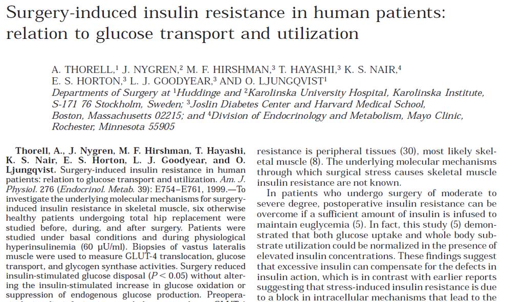 6 patients Muscle biopsies Insulin