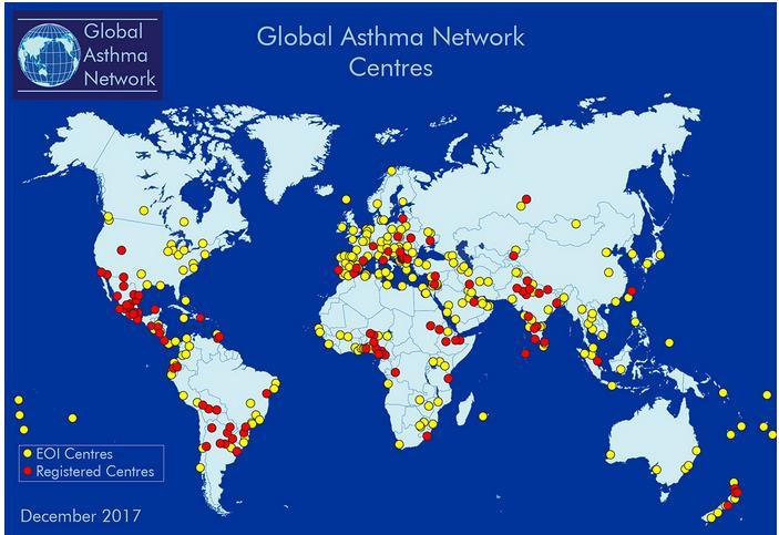 Asthma Incidence Global Asthma Network Center: