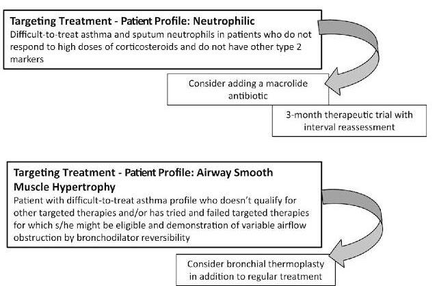 Other treatment options: Neutrophilic asthma Macrolide antibiotics +