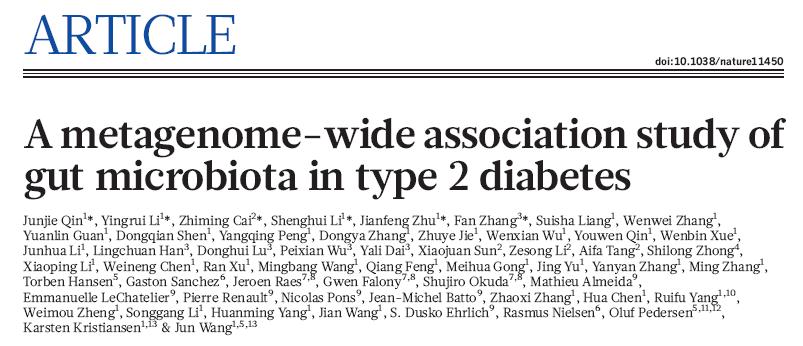 Metagenome-wide association study (MGWAS) 345 chinese