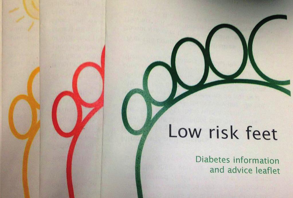 Healthcare professionals carrying out footchecks should be appropriately trained and conduct foot checks according to NICE guidance 10 The local community diabetes team are commissioned to provide