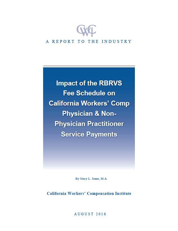 Impact of the RBRVS Fee Schedule Published August 2016 Study analyzes the first two years of