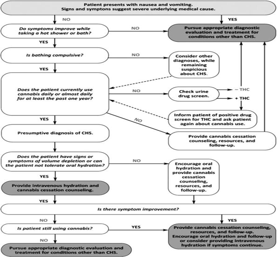 Cannabinoid Hyperemesis Syndrome: Literature Review and Proposed Diagnosis and Treatment Algorithm.