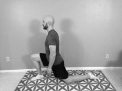 Maintain upright posture throughout this stretch.