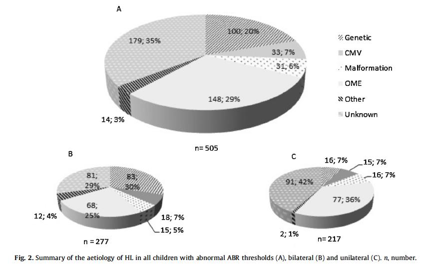 Cohort review from Flanders Lammens et al, Aetiology of congenital hearing loss: A cohort review of 569 subjects; International