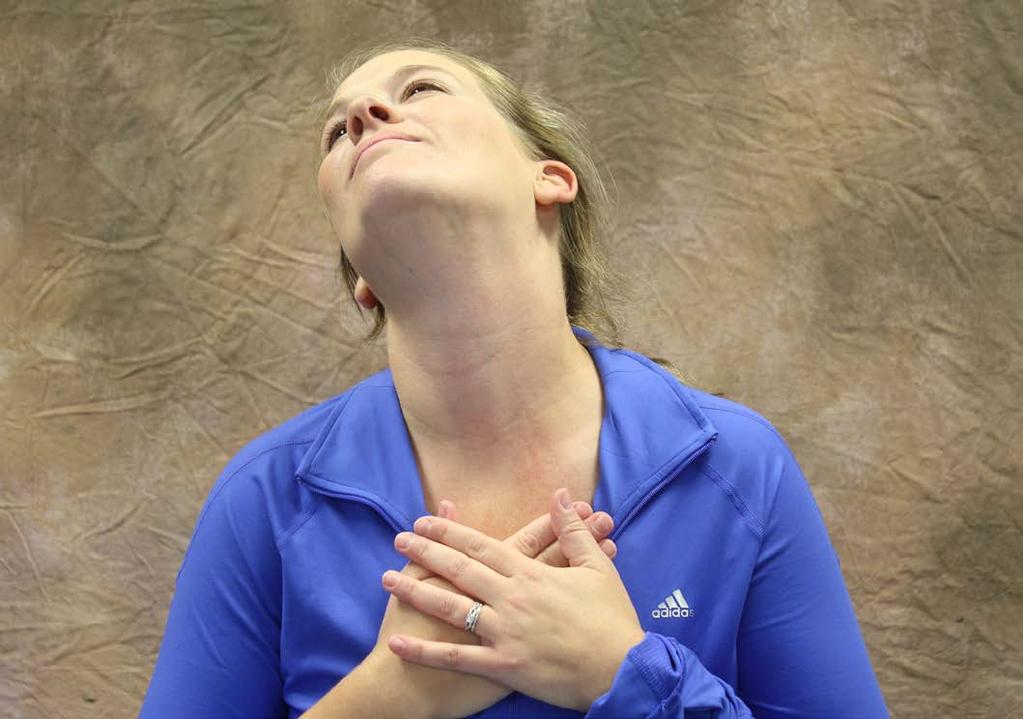 Upper Trap Stretch Scalene/SCM Stretch Place your hands overlapping on your breast bone and firmly press downward. Gently bend your neck to the left and back slightly. Hold for 20 seconds.