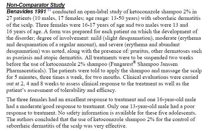 shampoo Assessor s comments shampoo 2% can be used in adolescents and adults with seborrheic dermatitis.