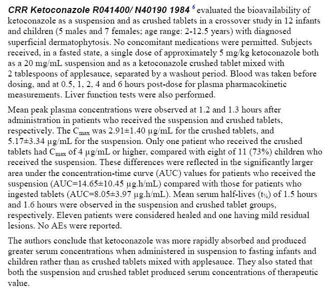 Assessor s comments It is noted that a pharmacokinetic study (Bandara 1984) points to twice daily administration of ketoconazole as the most optimal dose regimen.