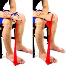 hold Wrist Pronation While holding an elastic band (Theraband) and resting your arm on your thigh or