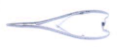 This bracket-placing tweezer has a contoured tip with a size and angulation which facilitates
