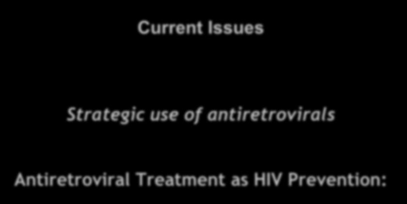 Current Issues Strategic use of antiretrovirals