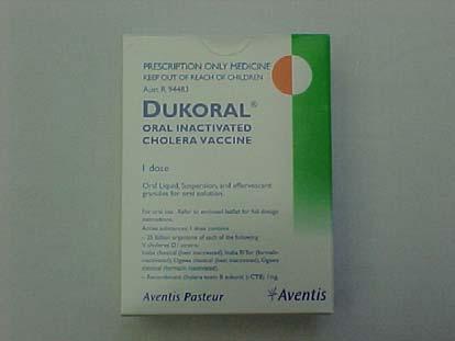 Dukoral Inactivated cholera vaccine Cost $50.