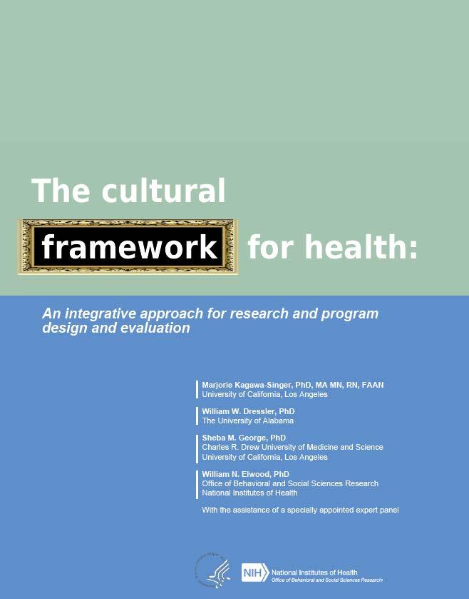 Addresses inattention to culture as critical context for behavior and health Seeks to broaden understanding of what culture is consisting of dynamic and ecologically-based inter-related elements that