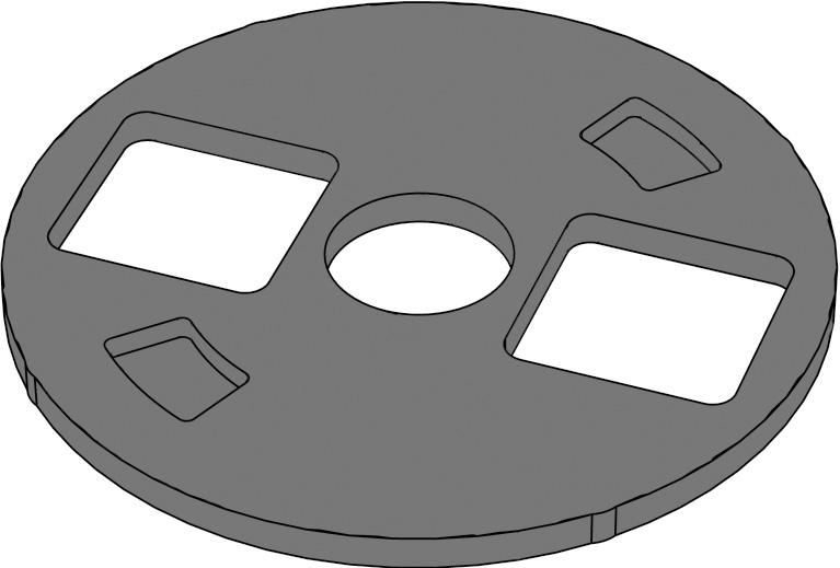 FLOTAC Components TRANSLATION DISC The Translation disc has a central hole, which fits on the translation + reading disc axle, and two square openings which form the tops of the two flotation