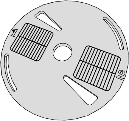 FLOTAC Components READING DISC The lower side of the Reading disc is engraved with two ruled grids.