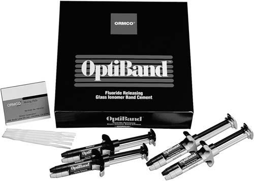 ADHESIVES & CURING LIGHTS SECTION 6 PAGE 5 OptiBand Ultra OptiBand Band Cement OptiBand is a resin-based glass ionomer band cement formulated to save doctor and assistant time, both at banding and