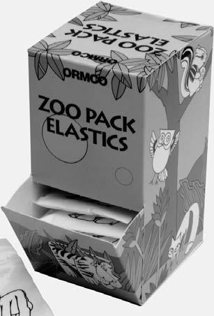 SECTION 7 PAGE 4 ELASTICS & POWER PRODUCTS Zoo Pack Elastics High-quality surgical latex Consistent force pull Force ratings based on elastic being extended three times listed diameter Also available