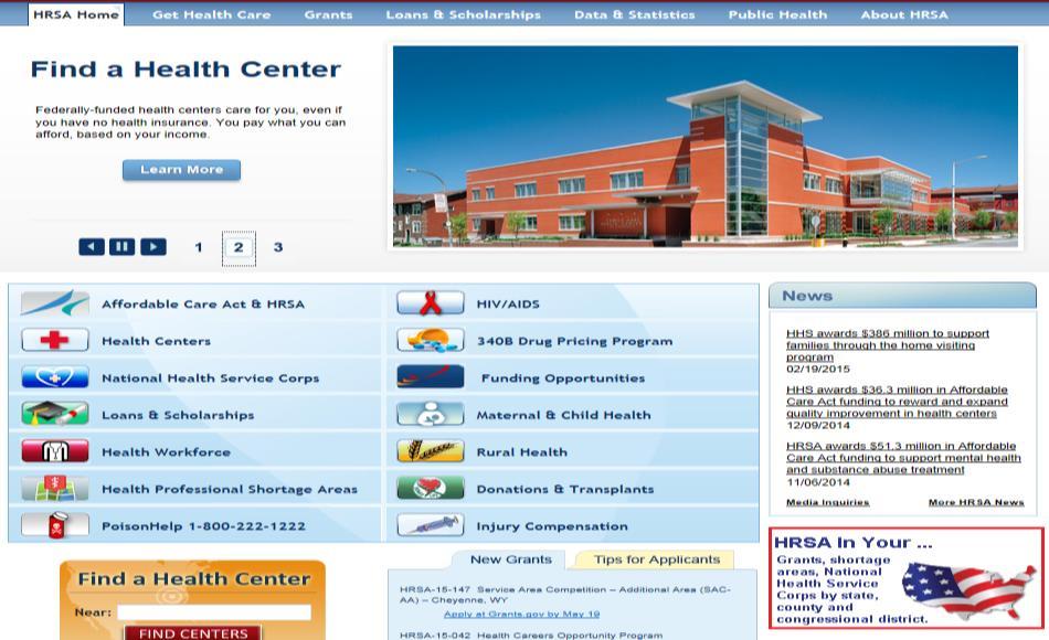 HRSA Home Page www.