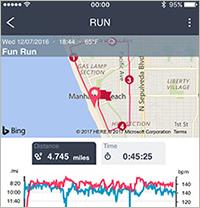 You can tap the various measurements (Pace, Cadence, Stride, Ascent/Descent, Heart rate) on the