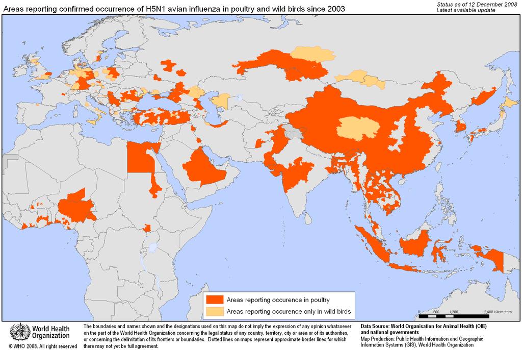 62 Countries where H5N1 HPAIV infections were reported in wild birds, poultry, and both Japan, Republic of Korea, China, Mongolia, Myanmar, Lao PDR, Thailand, Cambodia, Viet Nam, Malaysia, Indonesia,