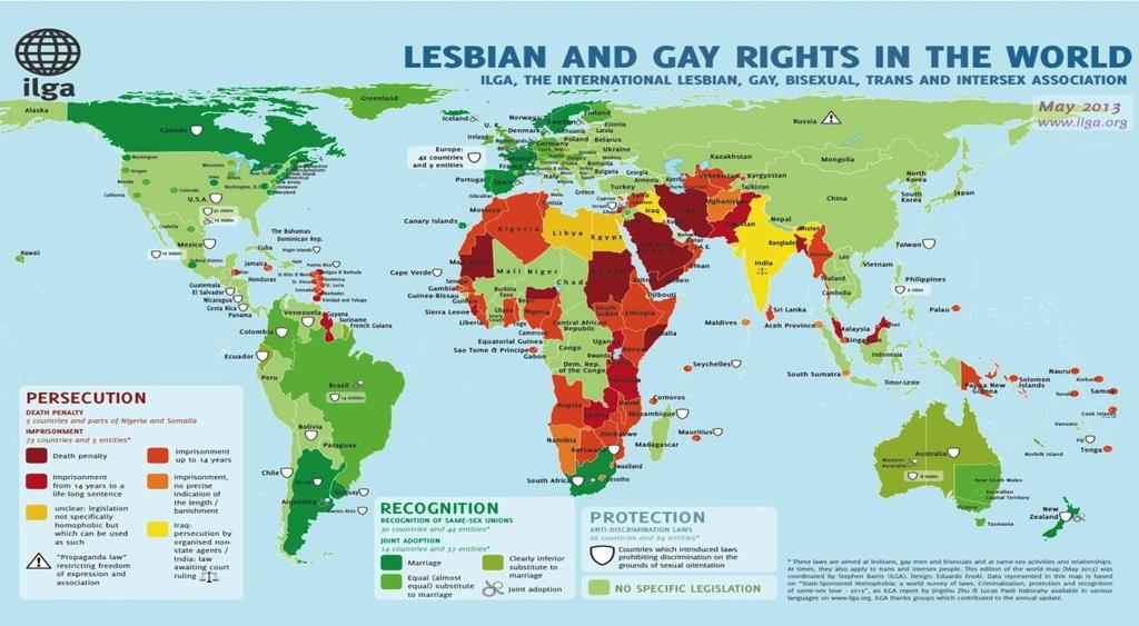 Source: ILGA, May 2013 Discriminatory Cultural & Legal Environments