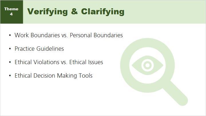 Certified Peer Specialists have many resources available to help in verifying and clarifying work boundaries.