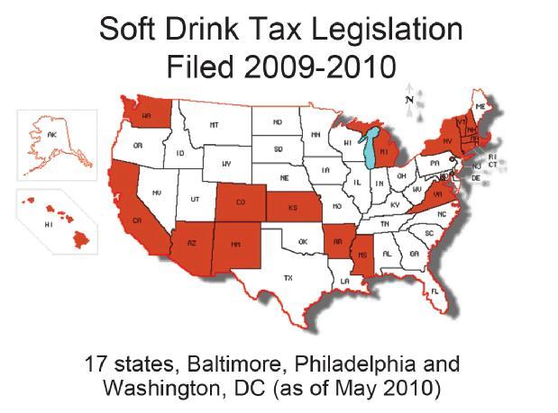 Map of Beverage Tax Proposals Source: