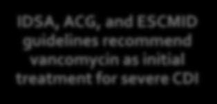 Vancomycin IDSA, ACG, and ESCMID guidelines recommend vancomycin as initial treatment for