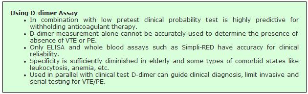 thromboembolism and whose symptoms are of short duration it is of questionable value in patients