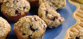 frozen blueberries (do not thaw) Heat oven to 400 F. Lightly spray 12 medium muffin cups with cooking spray. In medium bowl, combine oats and buttermilk; mix well. Let stand 10 minutes.