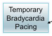Temporary Bradycardia Pacing: Used to temporarily test various system parameters or