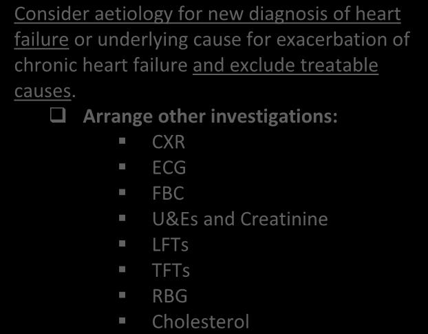 Confirmation of Diagnosis Person with signs and symptoms suggesting heart failure Detailed