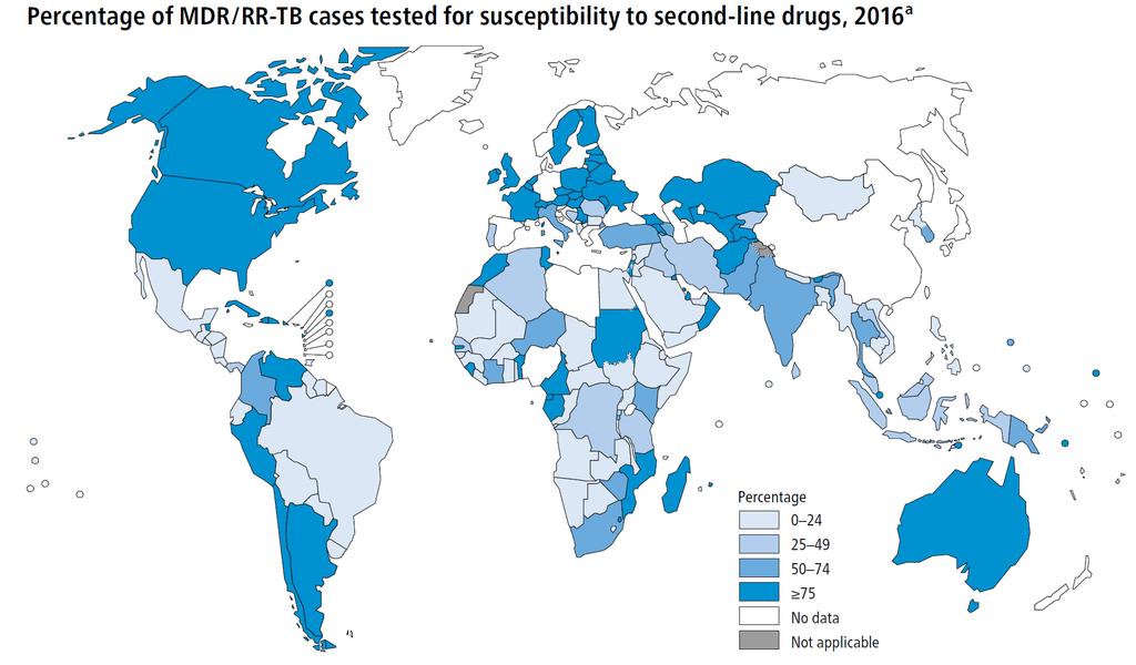 Access to second-line drug susceptibility testing 39% of RR/MDR- TB cases received SL DST in