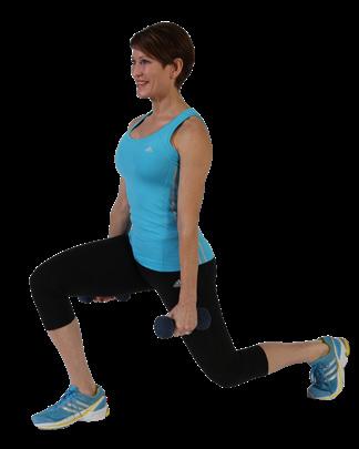 Start with feet hip-width apart and arms at side. 2.