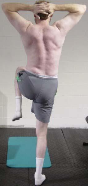 Weak hip flexors and limited support leg hip extension. B.