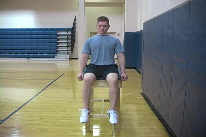SEATED HIP EXTERNAL ROTATION Purpose To assess hip external rotation with the hip flexed. Sit as tall as possible with your weight positioned evenly on both hips.