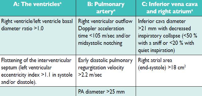 Echocardiographic probability of pulmonary