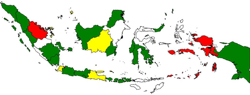 Non-polio AFP Rate* AFP Surveillance Indicators by Province Indonesia, 2018 Non-Polio AFP Rate < 1 1 1.
