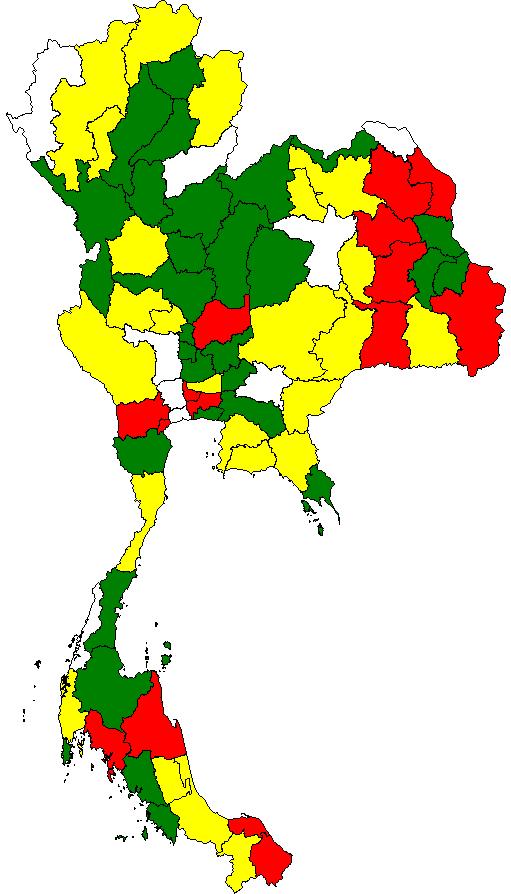 AFP Surveillance Indicators by Province Thailand, 2017 Annualized Non-polio AFP Rate* Percent Adequate Stool Specimen Collection ** Non-Polio AFP Rate < 1 1 1.