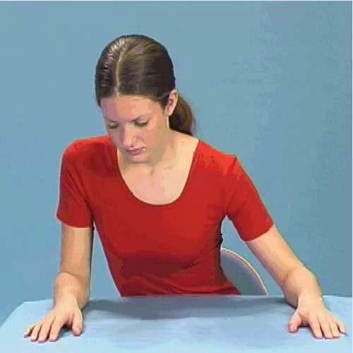 Stage 1 Exercise 9 Sit with forearms resting on a table.