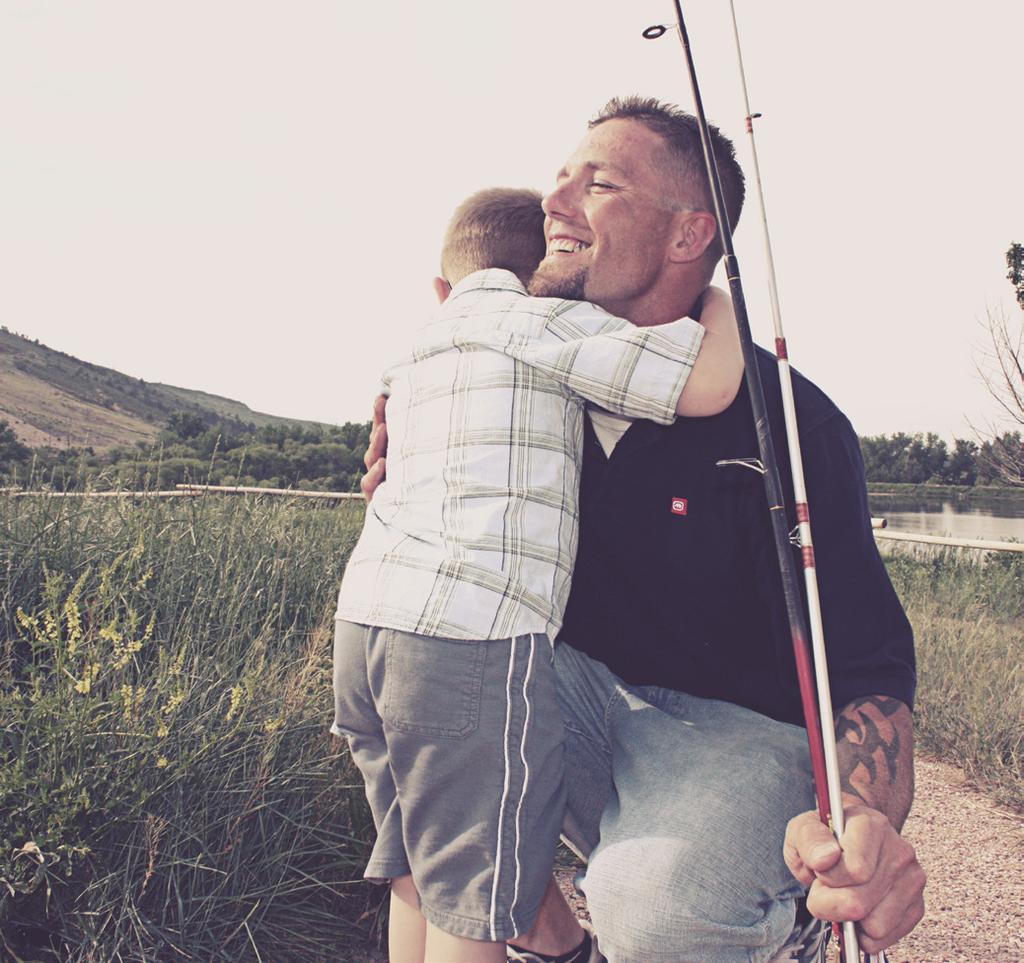 In the beauty surrounding Fort Collins Horsetooth Reservoir, Dave and his four-year-old son David IV known as D cast their fishing lines into the water.