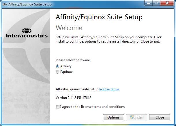 Affinity Instructions for Use - US Page 9 2.4.1 Software installation Windows 7 Insert the installation DVD and follow the steps below to install the Affinity2.0/Equinox2.0 Suite software.