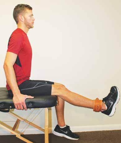 Knee Full Knee Extension, Seated A. Seated on table, knees at end B.