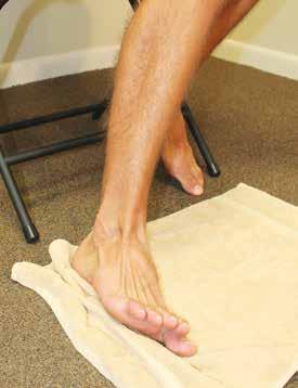 Foot Muscles: Flexor and extensors of the foot, tibialis anterior and posterior, gastrocnemius, soleus, and plantaris muscles. Pronation A. Seated, bare foot on outer edge of towel B.