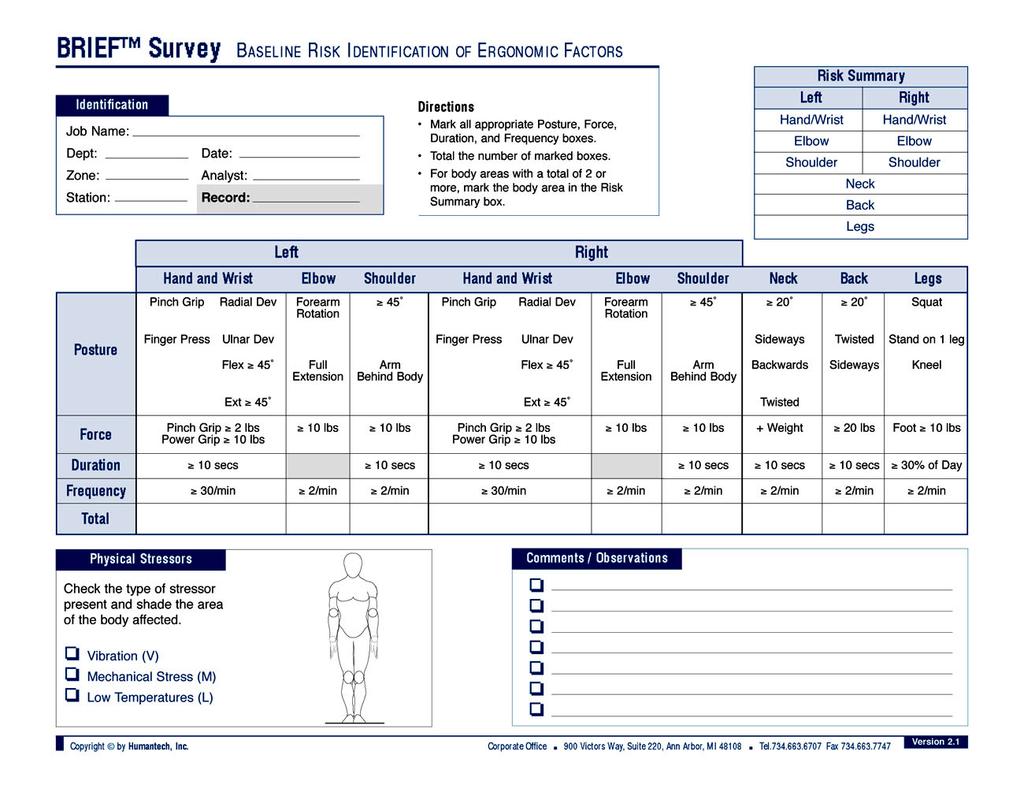 The completed BRIEF survey for using the RollerMouse is shown below in Figure 5.